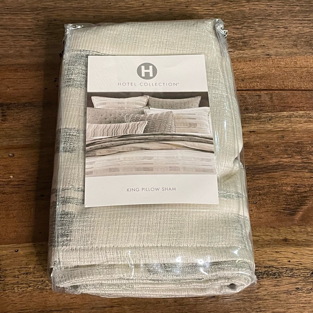 Hotel Collection, King Pillow Sham, Broken Stripe Pattern, MSRP $135 ea